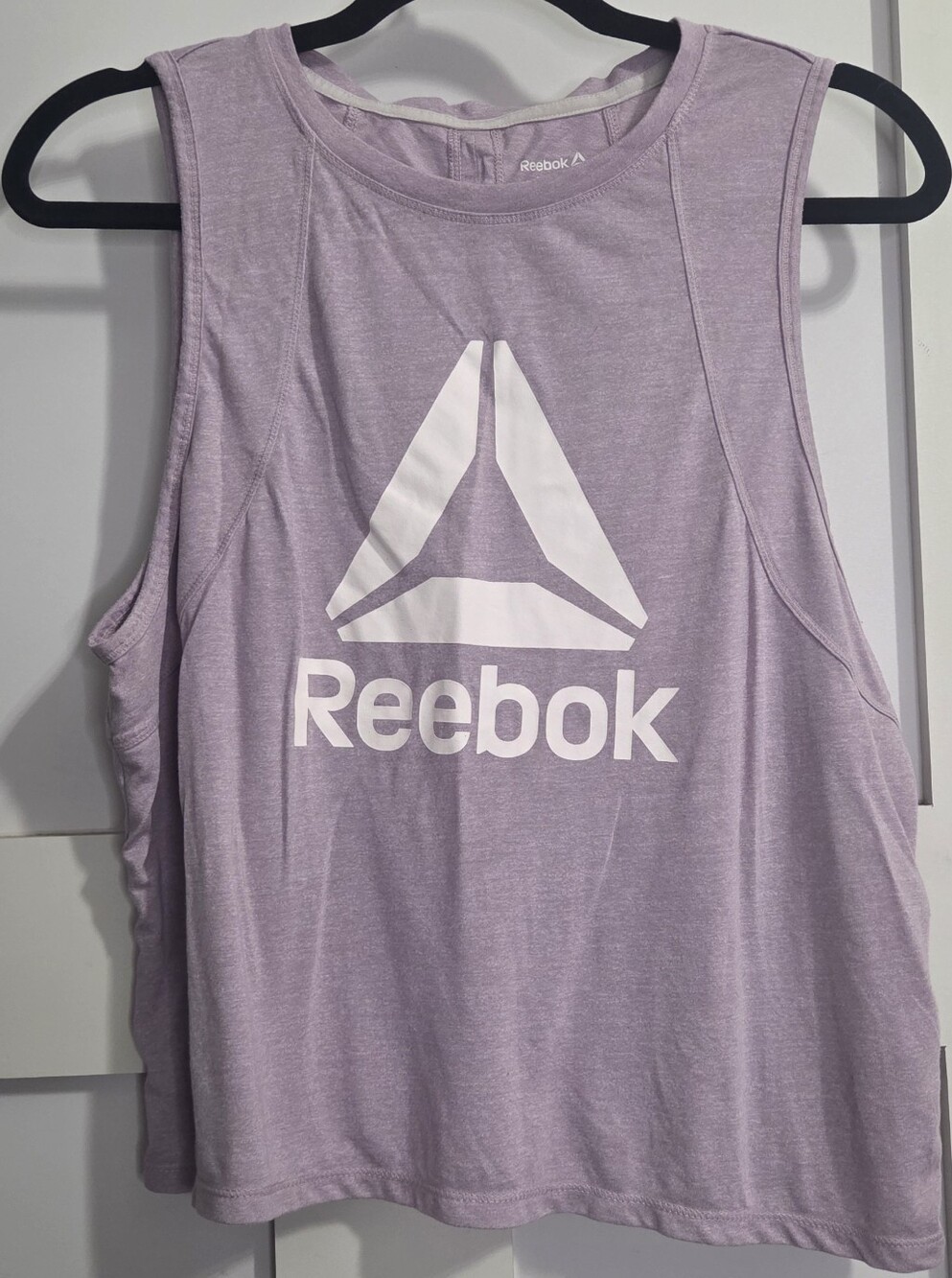 Reebok - Open Back Lavender Muscle Tank with White Logo